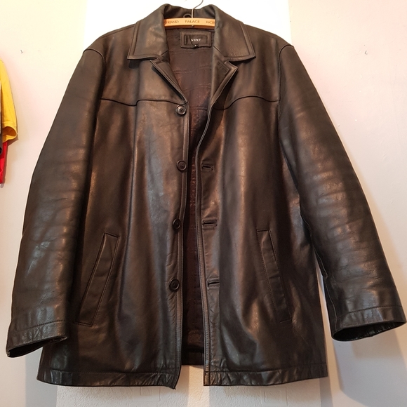 next Other - Vintage Very Heavy Leather Jacket Mid Length Men's Large